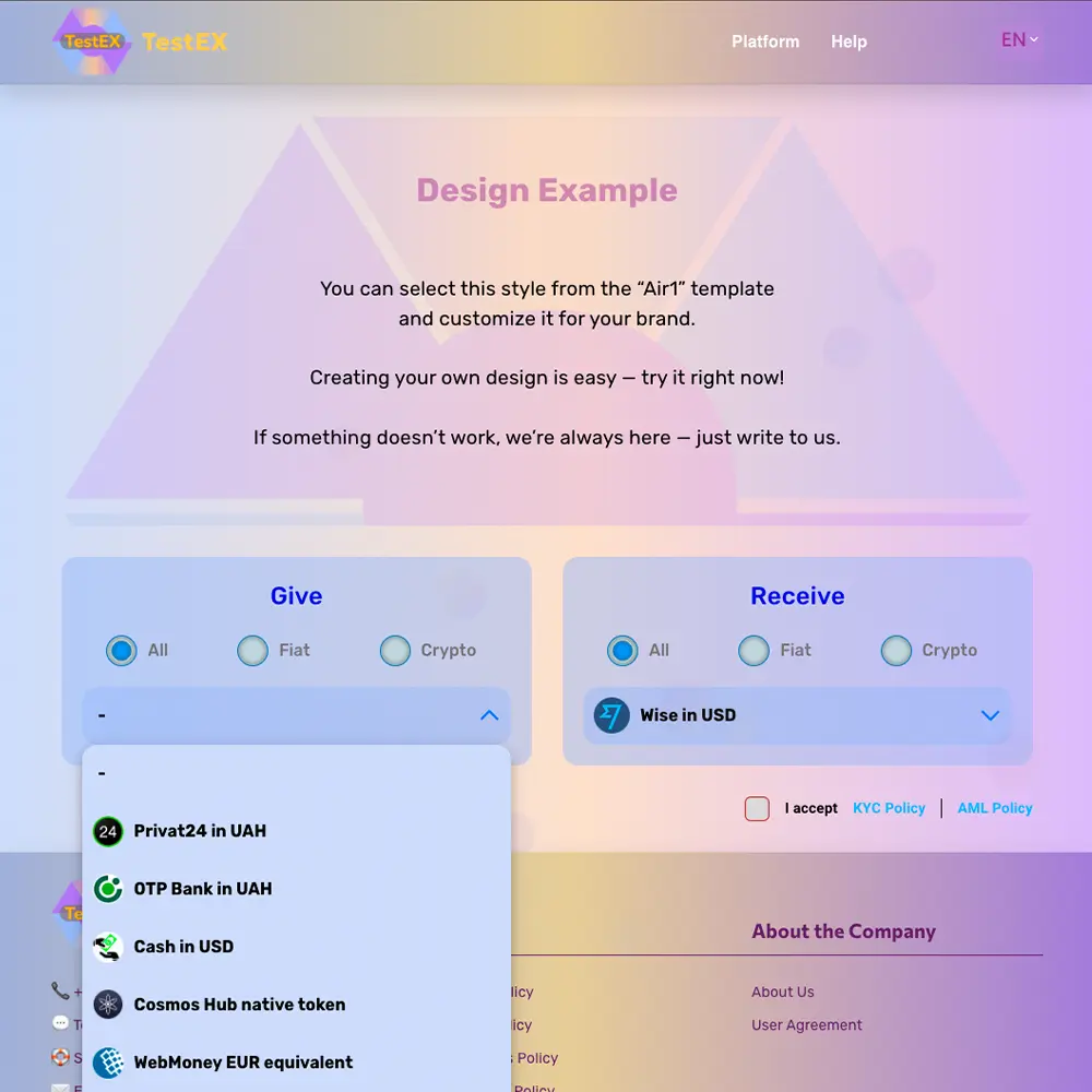 Create your own interface in minutes!